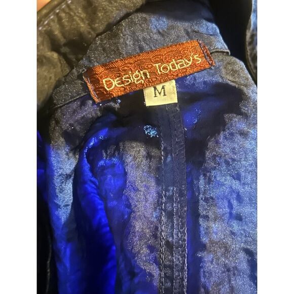 Blue & Black Ruffle Collar Blazer - Picture 7 of 16